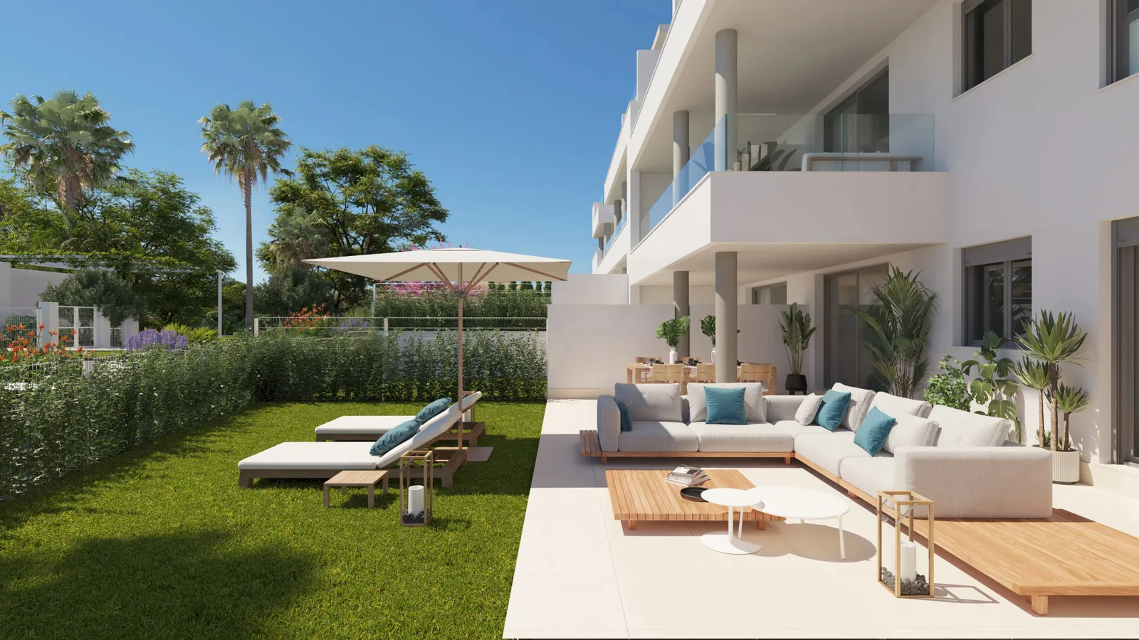 DM2 · Terraza y jardín privado de planta baja